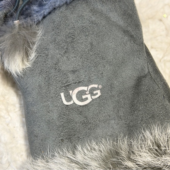 UGG Gray Fur-Trimmed Gloves - Picture 5 of 5